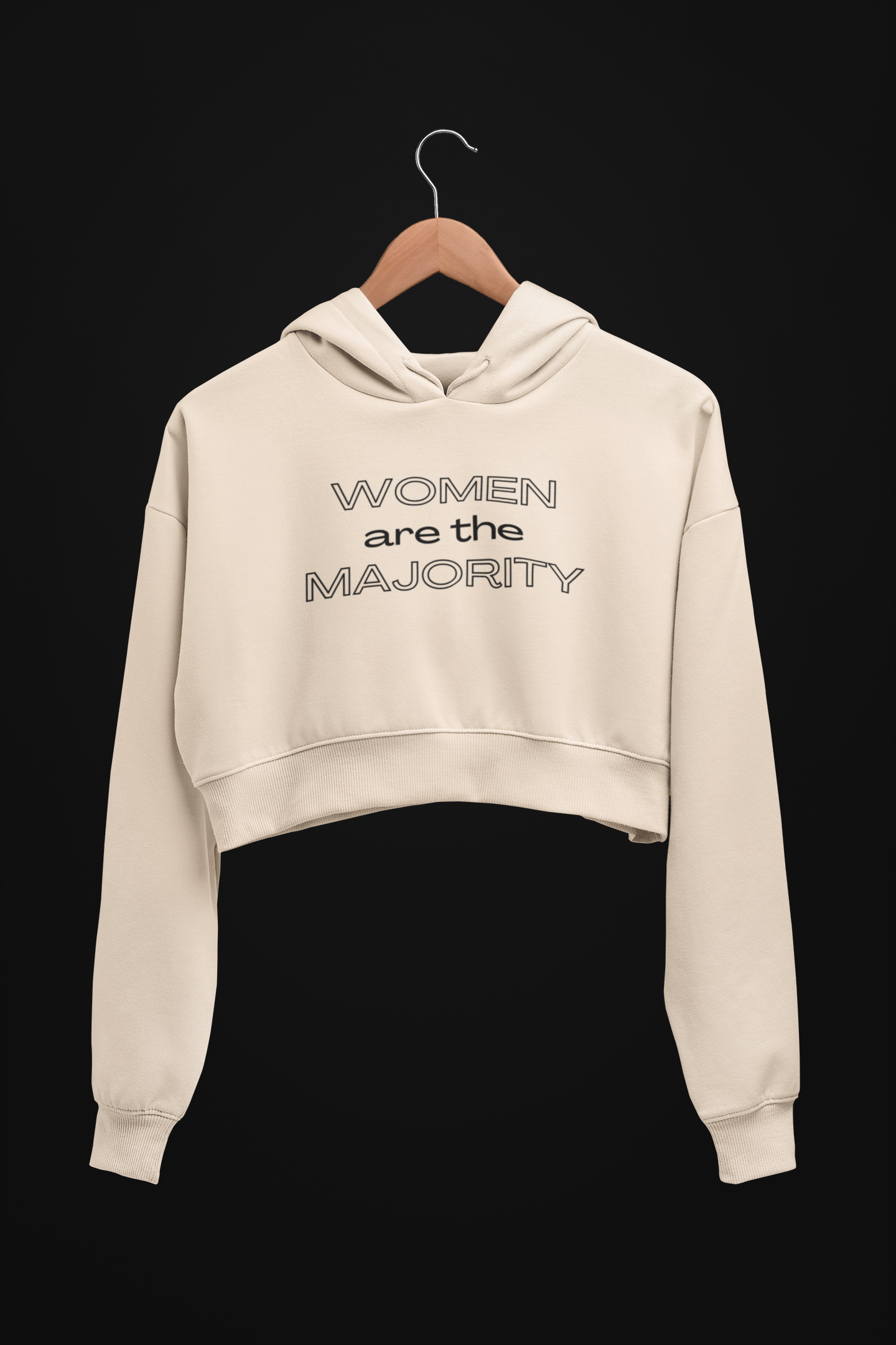 Women are the Majority Cropped Hoodie - EarthTones